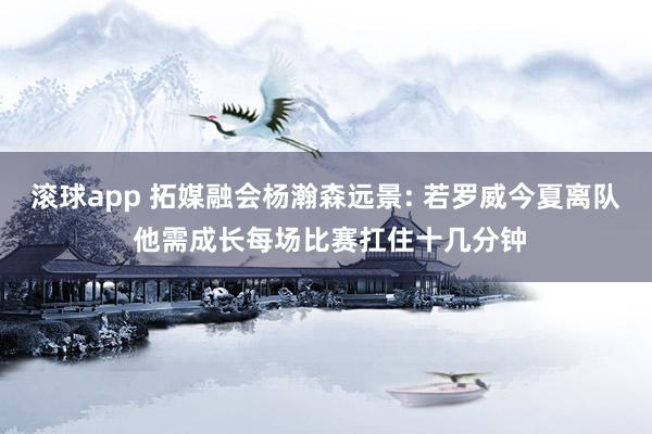 滚球app 拓媒融会杨瀚森远景: 若罗威今夏离队 他需成长每场比赛扛住十几分钟
