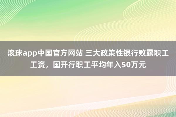 滚球app中国官方网站 三大政策性银行败露职工工资，国开行职工平均年入50万元