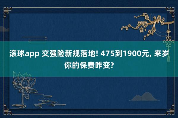 滚球app 交强险新规落地! 475到1900元， 来岁你的保费咋变?