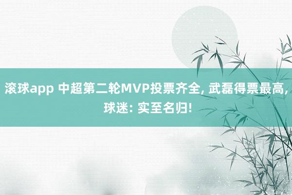 滚球app 中超第二轮MVP投票齐全, 武磊得票最高, 球迷: 实至名归!