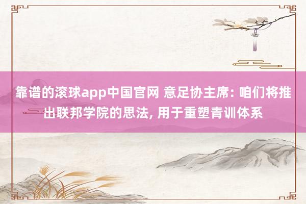 靠谱的滚球app中国官网 意足协主席: 咱们将推出联邦学院的思法, 用于重塑青训体系