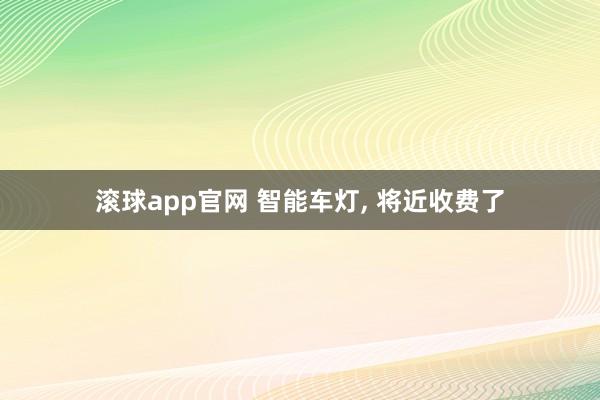 滚球app官网 智能车灯, 将近收费了