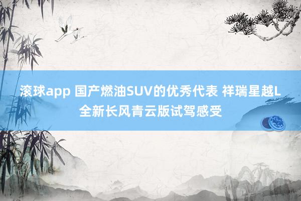 滚球app 国产燃油SUV的优秀代表 祥瑞星越L全新长风青云版试驾感受