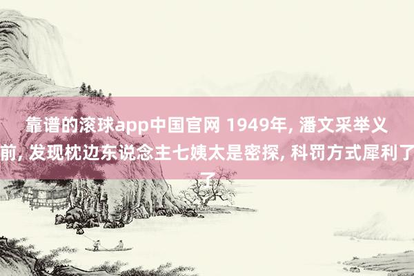 靠谱的滚球app中国官网 1949年, 潘文采举义前, 发现枕边东说念主七姨太是密探, 科罚方式犀利了