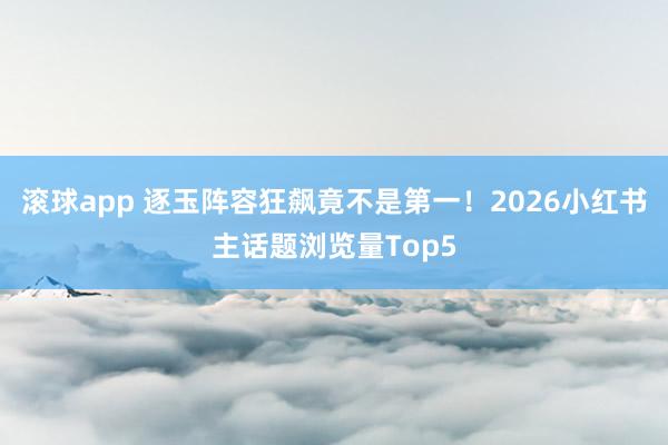 滚球app 逐玉阵容狂飙竟不是第一！2026小红书主话题浏览量Top5