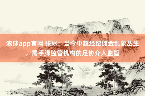 滚球app官网 张冰：当今中超经纪佣金乱象丛生，需手脚监管机构的足协介入监管