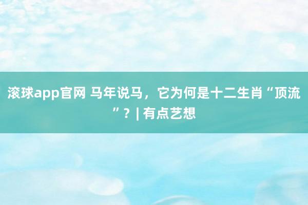滚球app官网 马年说马，它为何是十二生肖“顶流”？| 有点艺想