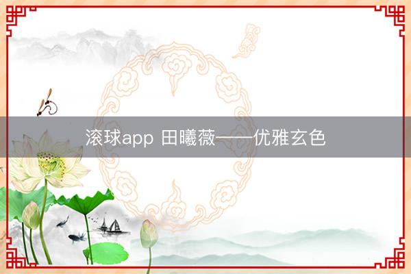 滚球app 田曦薇——优雅玄色
