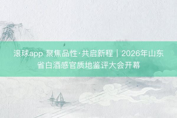 滚球app 聚焦品性·共启新程｜2026年山东省白酒感官质地鉴评大会开幕