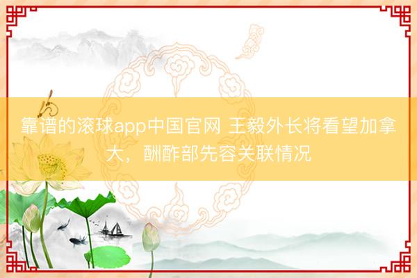 靠谱的滚球app中国官网 王毅外长将看望加拿大，酬酢部先容关联情况