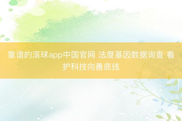 靠谱的滚球app中国官网 法度基因数据询查 看护科技向善底线