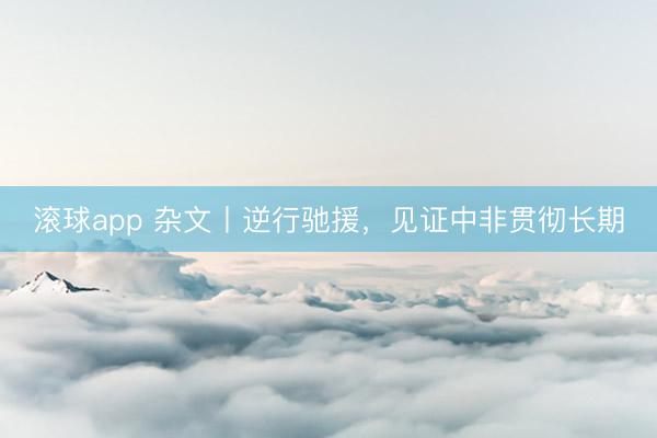 滚球app 杂文丨逆行驰援,见证中非贯彻长期