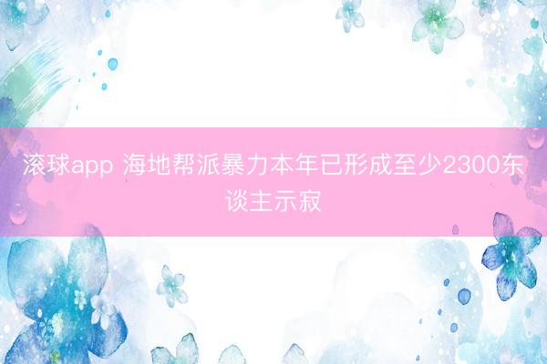 滚球app 海地帮派暴力本年已形成至少2300东谈主示寂